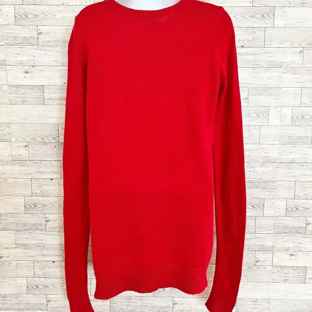 ABERCROMBIE & FITCH Gilly Hicks Red Crewneck Sweater M Cozy Classic